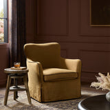 Devon Slipcover Swivel Chair, Broadway Gilt by Four Hands