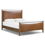 Dina Leather Bed, Sonoma Chestnut by Four Hands-Furniture - Bedroom-High Fashion Home