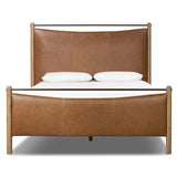 Dina Leather Bed, Sonoma Chestnut by Four Hands-Furniture - Bedroom-High Fashion Home