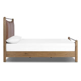 Dina Leather Bed, Sonoma Chestnut by Four Hands-Furniture - Bedroom-High Fashion Home