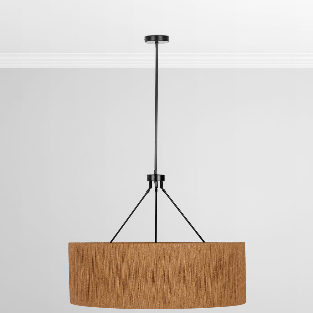Dobson Round Pendant, Natural/Black-Lighting-High Fashion Home