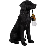 Dog Holding Lightbulb Table Lamp, Black-Lighting-High Fashion Home