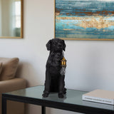 Dog Holding Lightbulb Table Lamp, Black-Lighting-High Fashion Home