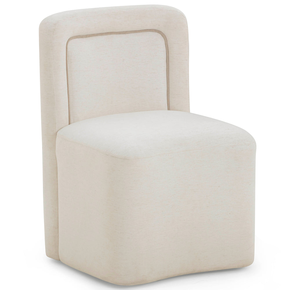 Dolce Rolling Desk Chair, Cream