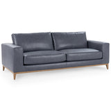 Donovan Leather Sofa, Mystic Blue-Furniture - Sofas-High Fashion Home