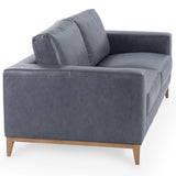 Donovan Leather Sofa, Mystic Blue-Furniture - Sofas-High Fashion Home