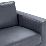 Donovan Leather Sofa, Mystic Blue-Furniture - Sofas-High Fashion Home