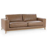 Donovan Leather Sofa, Tan-Furniture - Sofas-High Fashion Home
