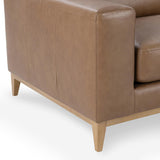 Donovan Leather Sofa, Tan-Furniture - Sofas-High Fashion Home