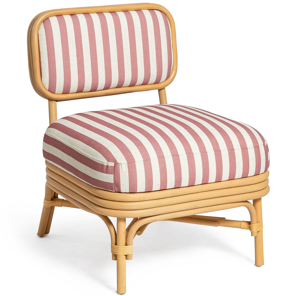Dorine Striped Accent Chair, Cherry-Furniture - Chairs-High Fashion Home
