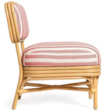 Dorine Striped Accent Chair, Cherry-Furniture - Chairs-High Fashion Home