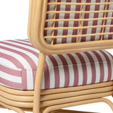 Dorine Striped Accent Chair, Cherry-Furniture - Chairs-High Fashion Home