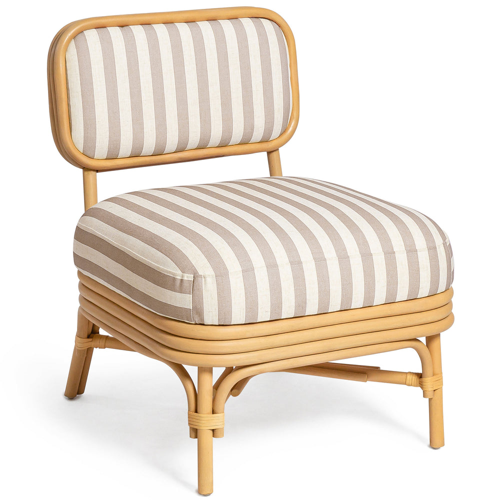 Dorine Striped Accent Chair, Khaki-Furniture - Chairs-High Fashion Home