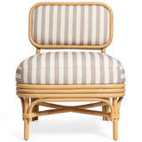 Dorine Striped Accent Chair, Khaki-Furniture - Chairs-High Fashion Home
