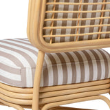Dorine Striped Accent Chair, Khaki-Furniture - Chairs-High Fashion Home