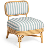 Dorine Striped Accent Chair, Mint Green-Furniture - Chairs-High Fashion Home