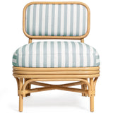 Dorine Striped Accent Chair, Mint Green-Furniture - Chairs-High Fashion Home