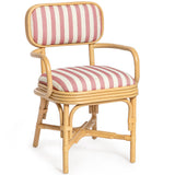 Dorine Striped Dining Armchair, Cherry-Furniture - Dining-High Fashion Home