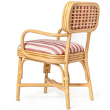 Dorine Striped Dining Armchair, Cherry-Furniture - Dining-High Fashion Home