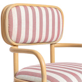 Dorine Striped Dining Armchair, Cherry-Furniture - Dining-High Fashion Home