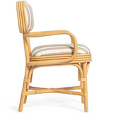 Dorine Striped Dining Armchair, Khaki-Furniture - Dining-High Fashion Home