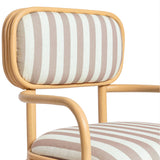 Dorine Striped Dining Armchair, Khaki-Furniture - Dining-High Fashion Home