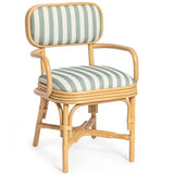 Dorine Striped Dining Armchair, Mint Green-Furniture - Dining-High Fashion Home