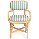 Dorine Striped Dining Armchair, Mint Green-Furniture - Dining-High Fashion Home