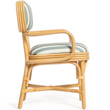Dorine Striped Dining Armchair, Mint Green-Furniture - Dining-High Fashion Home