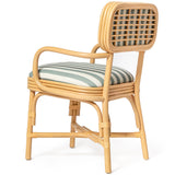 Dorine Striped Dining Armchair, Mint Green-Furniture - Dining-High Fashion Home