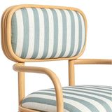 Dorine Striped Dining Armchair, Mint Green-Furniture - Dining-High Fashion Home