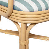 Dorine Striped Dining Armchair, Mint Green-Furniture - Dining-High Fashion Home