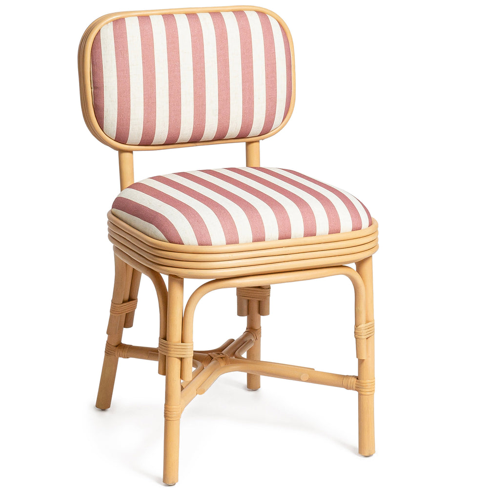 Dorine Striped Dining Chair, Cherry-Furniture - Dining-High Fashion Home