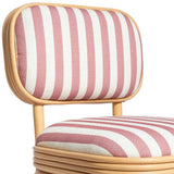 Dorine Striped Dining Chair, Cherry-Furniture - Dining-High Fashion Home