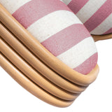 Dorine Striped Dining Chair, Cherry-Furniture - Dining-High Fashion Home