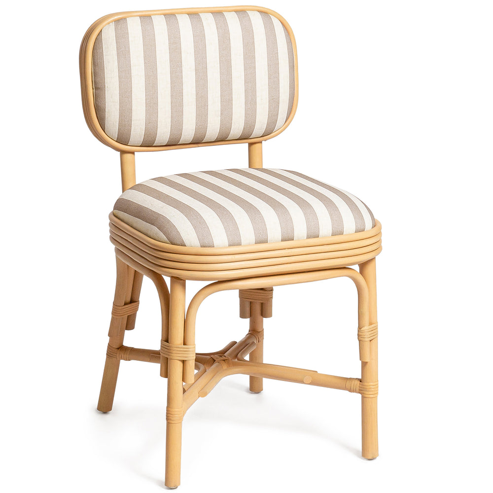 Dorine Striped Dining Chair, Khaki-Furniture - Dining-High Fashion Home