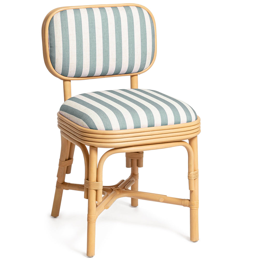 Dorine Striped Dining Chair, Mint Green-Furniture - Dining-High Fashion Home