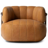 Doss Leather Swivel Chair, Palermo Cognac