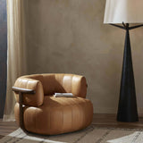 Doss Leather Swivel Chair, Palermo Cognac