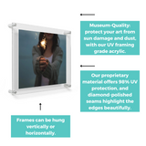 20x30" Photo Floating Acrylic Clear Picture Frame (Frame Size 23x33")-Frames-High Fashion Home