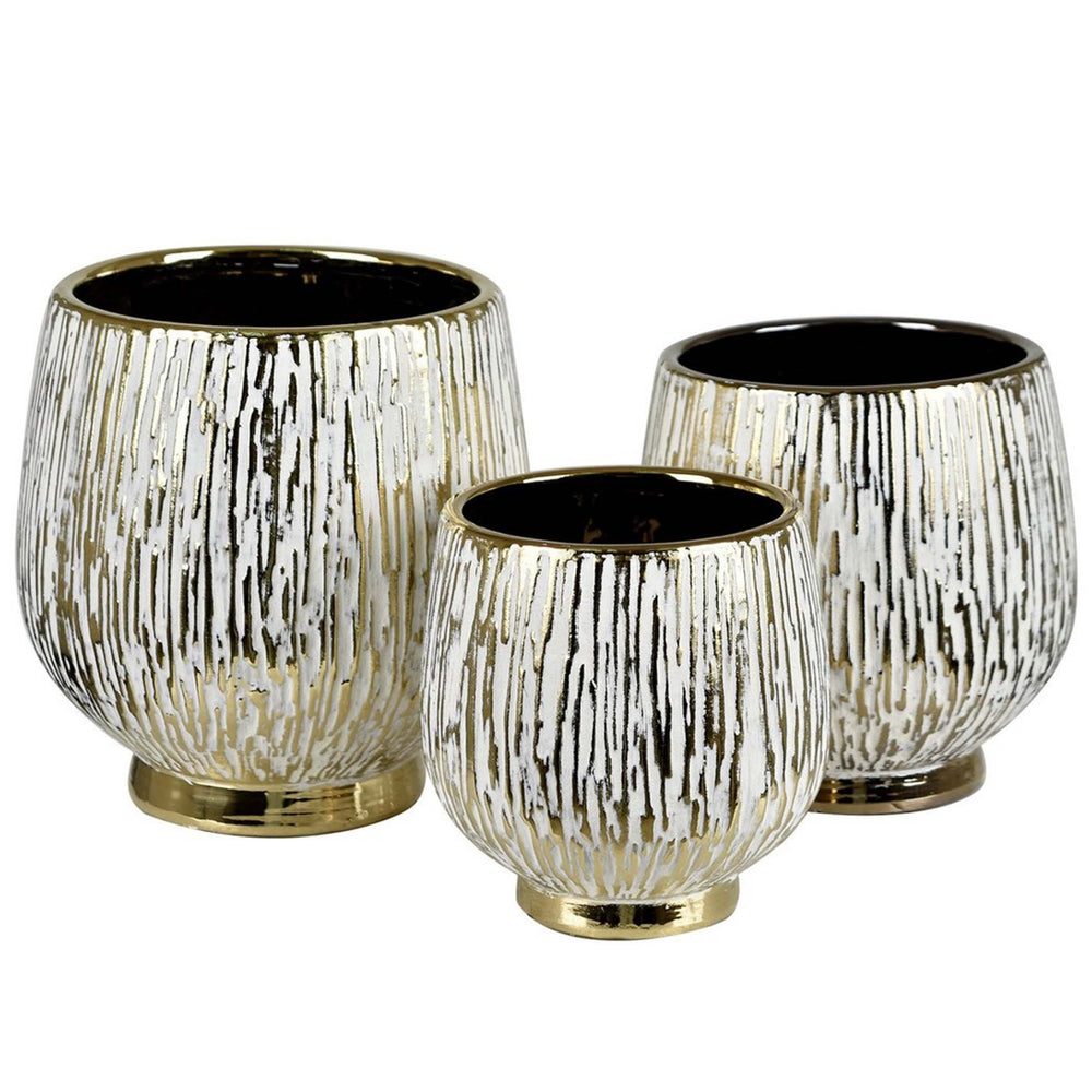 Dozier Vases, Gold, Set of 3-Accessories-High Fashion Home