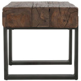 Duarte Rectangular End Table, Rustic Brown-Furniture - Accent Tables-High Fashion Home