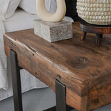 Duarte Rectangular End Table, Rustic Brown-Furniture - Accent Tables-High Fashion Home