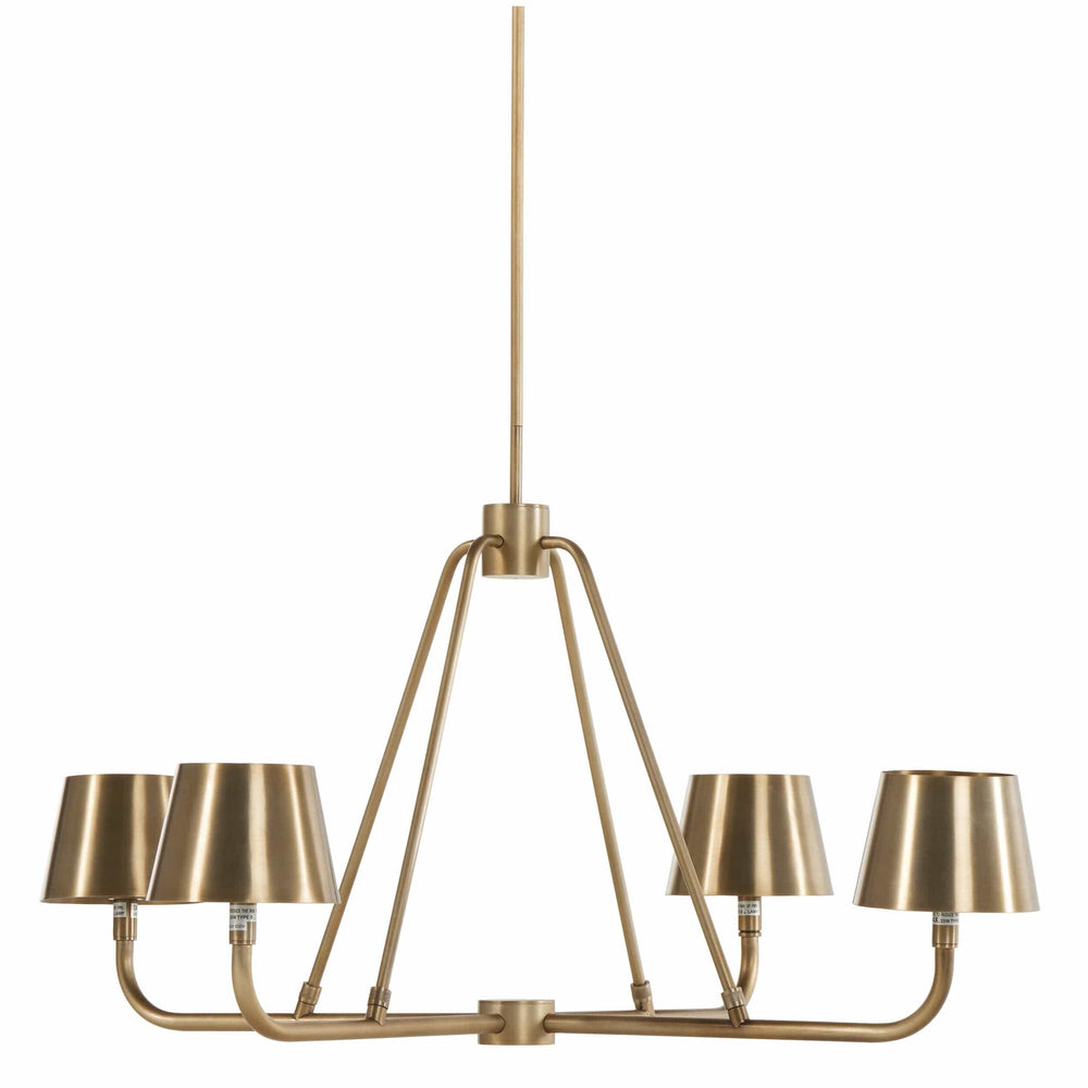 Dudley Chandelier, Aged Brass