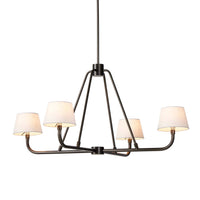 Dudley Chandelier, White/Dark Antique Iron