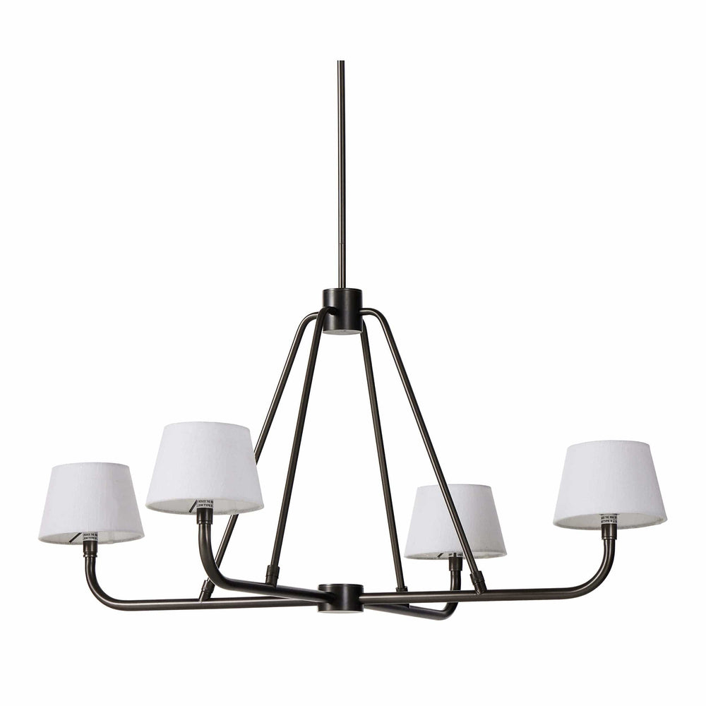 Dudley Chandelier, White/Dark Antique Iron