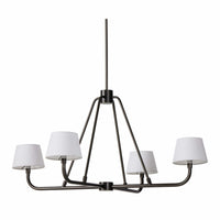 Dudley Chandelier, White/Dark Antique Iron