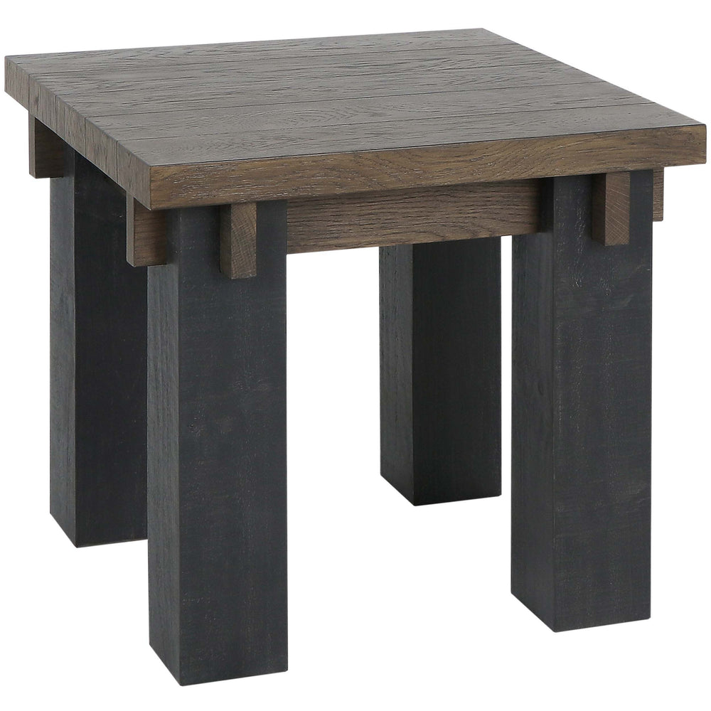 Duncan Square End Table, Suede Brown/Carbon Black