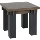 Duncan Square End Table, Suede Brown/Carbon Black