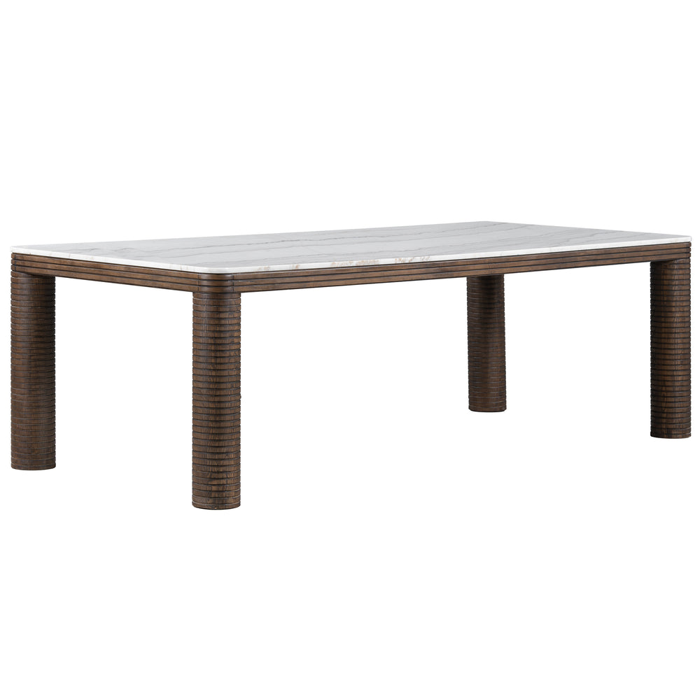 Durham Dining Table, White Marble-Furniture - Dining-High Fashion Home